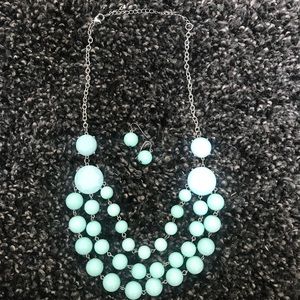 NWOT - Mint Necklace with Matching Earrings Set